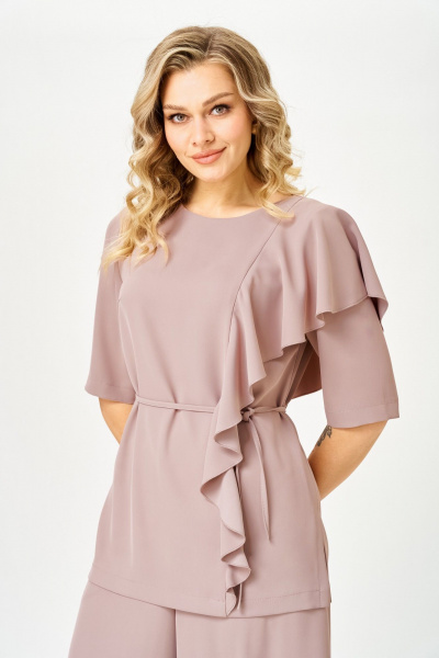 Блуза, брюки TVIN 7008 пудра - фото 6