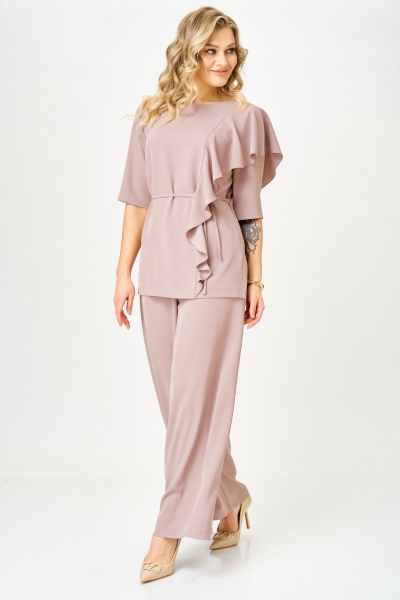 Блуза, брюки TVIN 7008 пудра - фото 4
