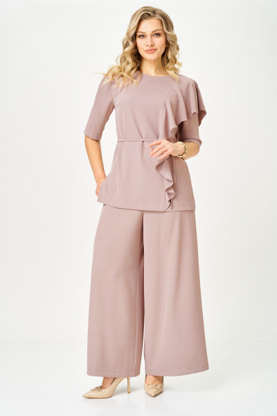 Блуза, брюки TVIN 7008 пудра - фото 1