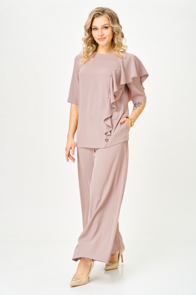 Блуза, брюки TVIN 7008 пудра - фото 3