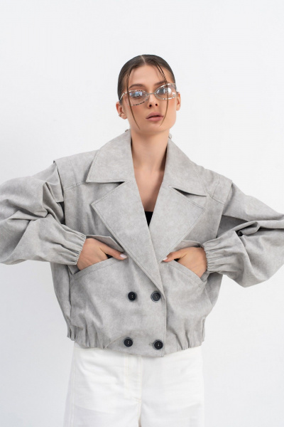 Тренч Luna М-270 серый - фото 9