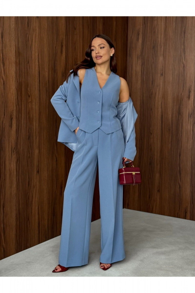 Брюки, жакет, жилет Dilana VIP 1993 голубой - фото 2