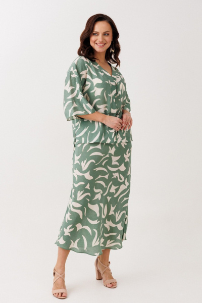 Блуза, юбка Mubliz 244 олива - фото 3