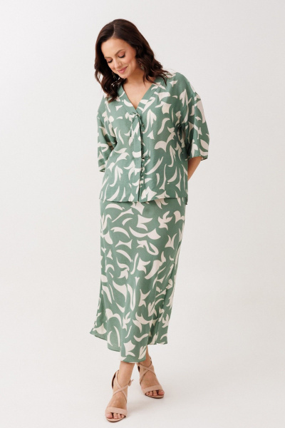 Блуза, юбка Mubliz 244 олива - фото 2