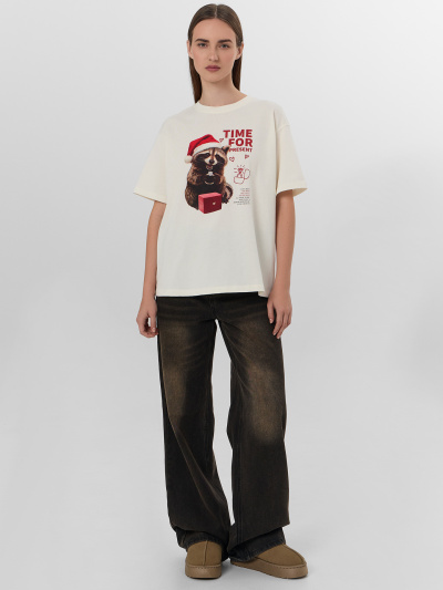 Футболка Mark Formelle 112678/25-38245П-0 св.молочный_печать3_3_сл_на_пол - фото 1