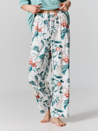 Брюки, футболка Mark Formelle 592541/25-39235ПП-14 шалфей_тропики_на_св.молочном1 - фото 1