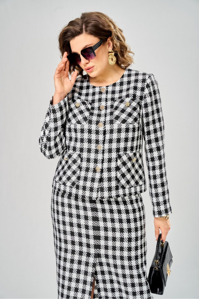 Жакет Andina city 4022-26 черно-белый - фото 6