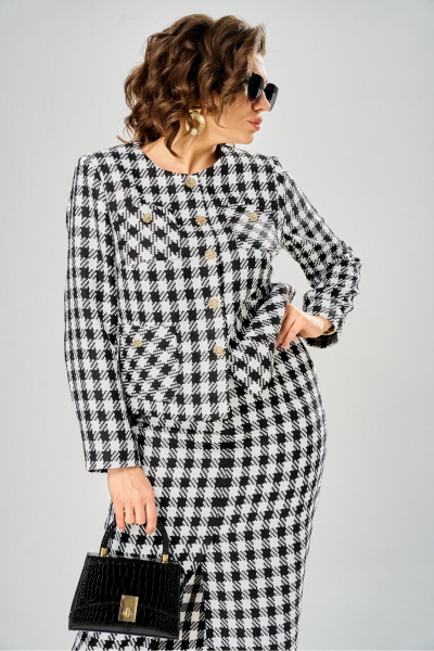 Жакет Andina city 4022-26 черно-белый - фото 5