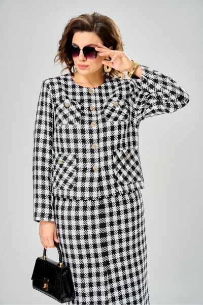 Жакет Andina city 4022-26 черно-белый - фото 1