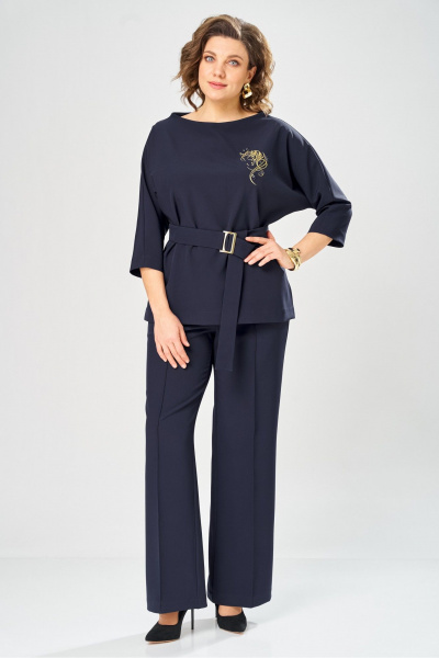Блуза, брюки Andina city 9091-25 синий - фото 2