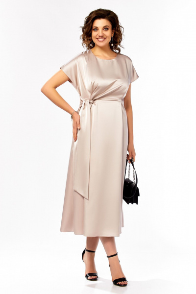 Платье Ольга Стиль С-1008 бежевый - фото 6
