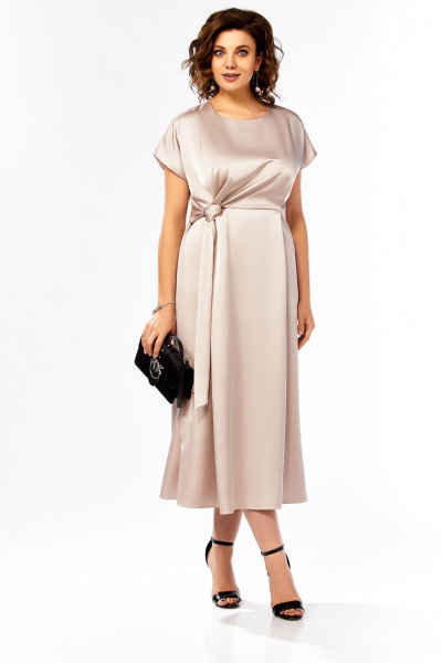 Платье Ольга Стиль С-1008 бежевый - фото 4