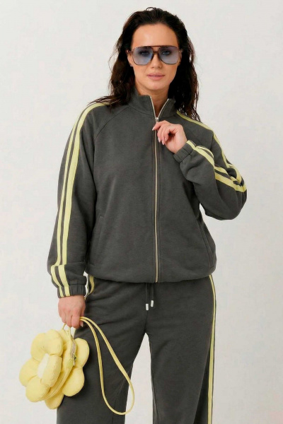 Брюки, куртка Mislana 1306 темно-серый/лимонный - фото 8