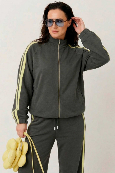 Брюки, куртка Mislana 1306 темно-серый/лимонный - фото 6