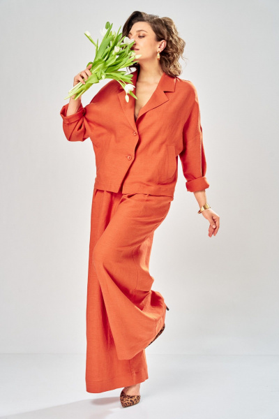 Брюки, жакет Диомант 2158 оранжевый - фото 4