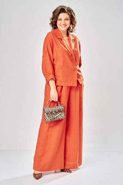 Брюки, жакет Диомант 2158 оранжевый - фото 1