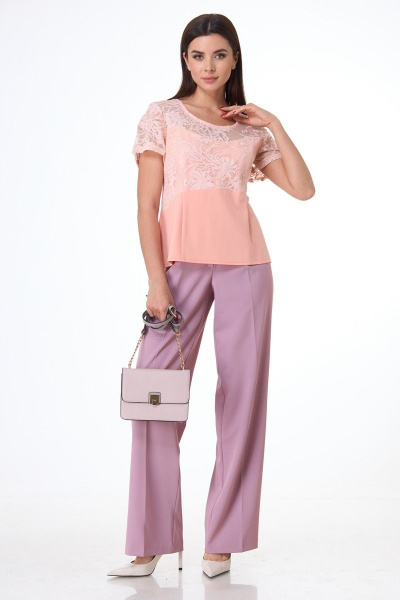Блуза Anelli 830 пудра - фото 2