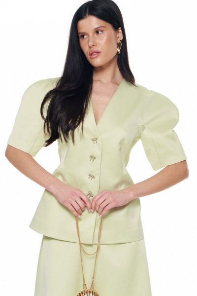 Жакет, юбка KaVaRi 8056 олива - фото 3