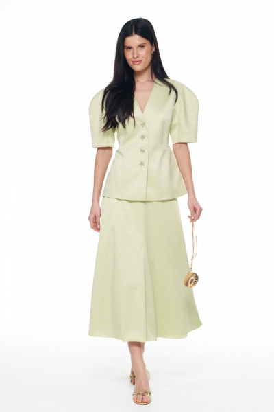 Жакет, юбка KaVaRi 8056 олива - фото 2