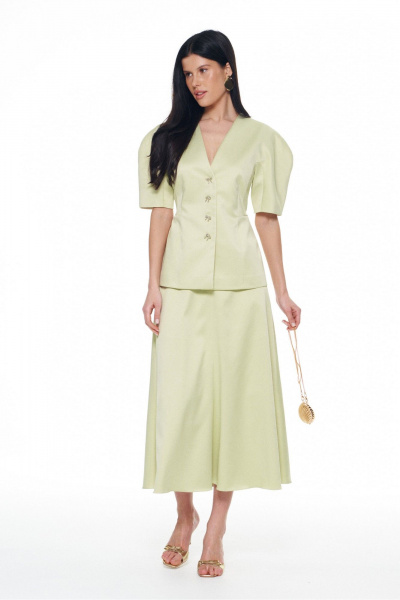 Жакет, юбка KaVaRi 8056 олива - фото 1