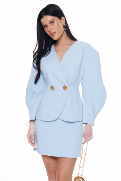 Жакет, юбка KaVaRi 8057.1 голубой - фото 8