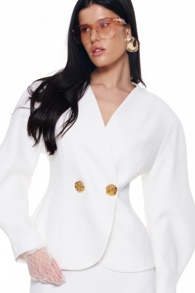 Жакет, юбка KaVaRi 8057.2 молоко - фото 8