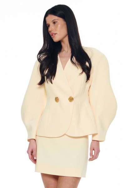 Жакет, юбка KaVaRi 8057 сливочное-масло - фото 4
