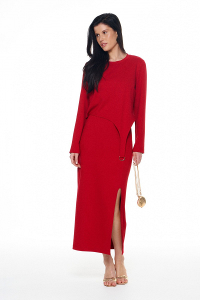 Джемпер, юбка KaVaRi 8058.2 красный - фото 1