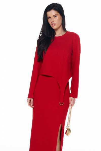 Джемпер, юбка KaVaRi 8058.2 красный - фото 3