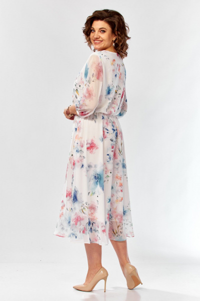 Платье Элль-стиль 2463 белый_принт_цветы - фото 19