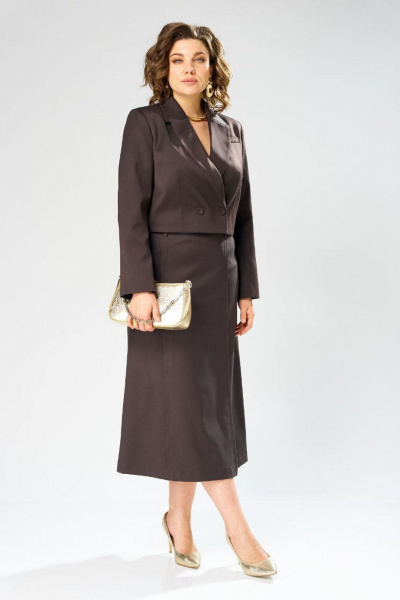 Жакет, юбка Rishelie 1013 шоколад - фото 4