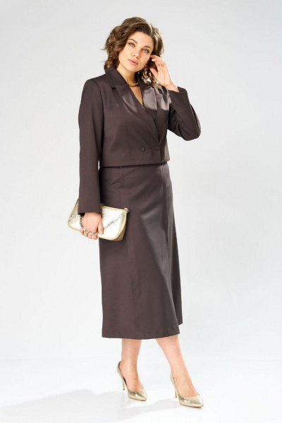 Жакет, юбка Rishelie 1013 шоколад - фото 2