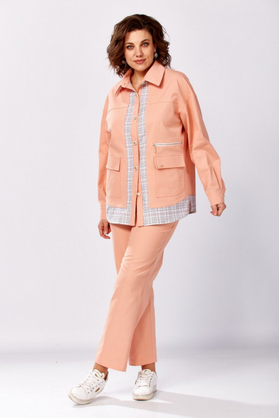 Брюки, рубашка Милора-стиль 1440 персиковый - фото 5