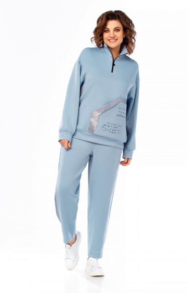 Брюки, джемпер Ольга Стиль С-1009 голубой - фото 6
