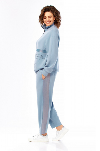 Брюки, джемпер Ольга Стиль С-1009 голубой - фото 5