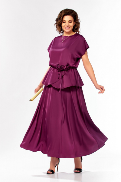 Блуза, юбка Ольга Стиль С-1010 фуксия - фото 5