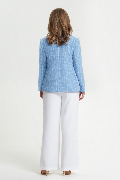Брюки, жакет TEZA 2661 голубой_клетка-белый - фото 3
