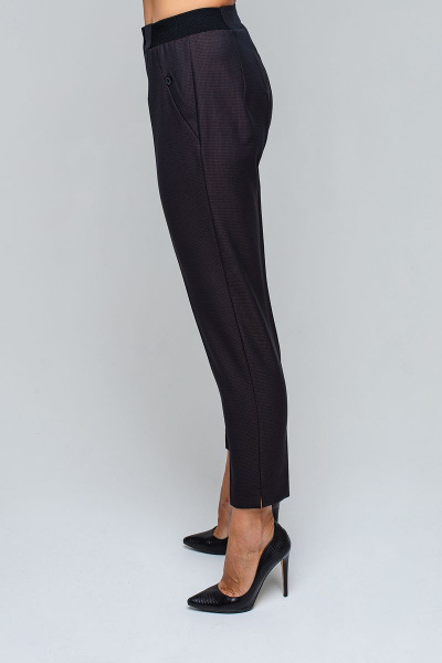 Стильные брюки с резинкой на поясе и комфортом Avila 0744 баклажановый - фото 3