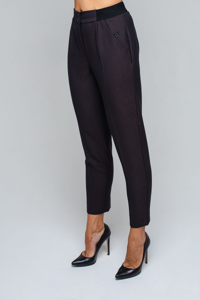 Стильные брюки с резинкой на поясе и комфортом Avila 0744 баклажановый - фото 2