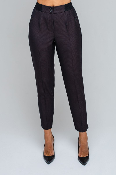 Стильные брюки с резинкой на поясе и комфортом Avila 0744 баклажановый - фото 1