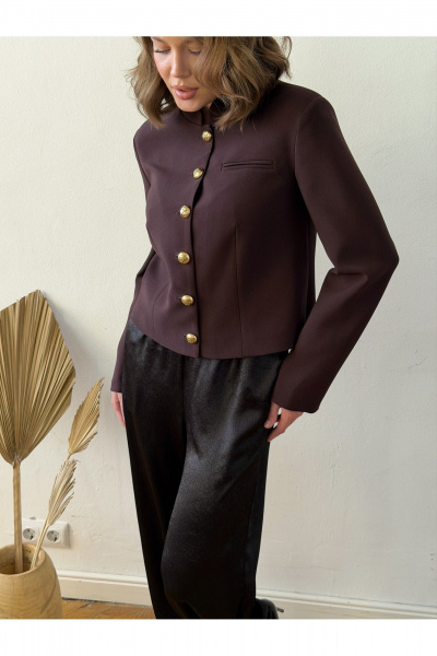 Жакет THE.WOMAN 0424 шоколадный - фото 1