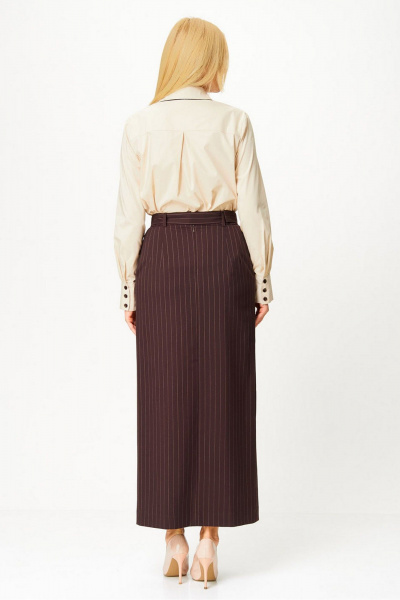 Блуза, юбка Gamma Gracia 883 кремово-коричневый - фото 6