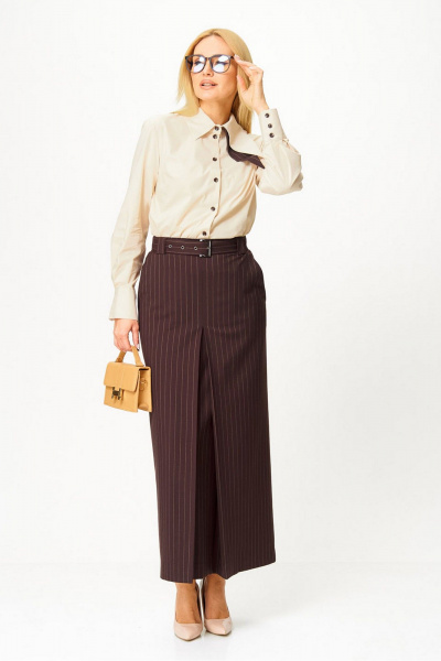 Блуза, юбка Gamma Gracia 883 кремово-коричневый - фото 3