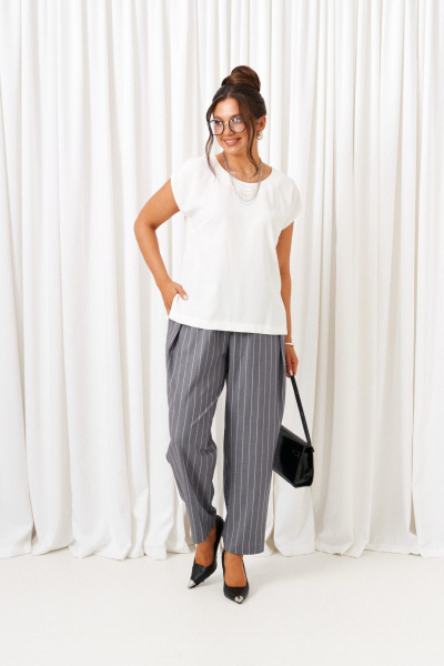 Блуза, брюки, жилет Beautiful&Free 6434 светло-серый - фото 7