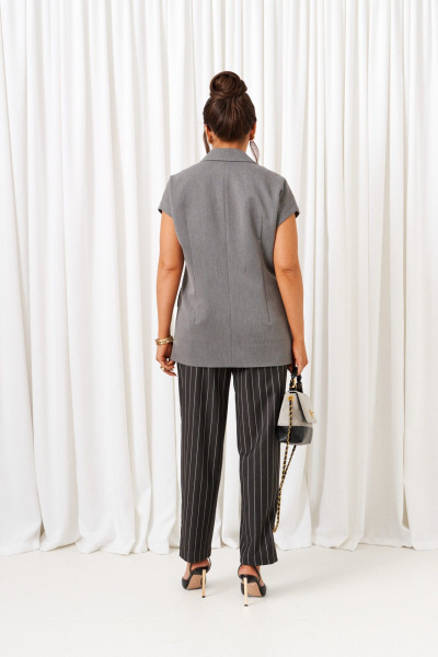 Блуза, брюки, жилет Beautiful&Free 6434 темно-серый - фото 6