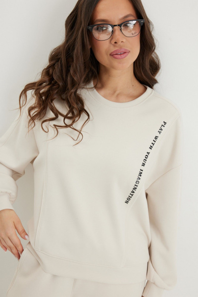 Брюки, свитшот Магия моды 2684 молочный - фото 4