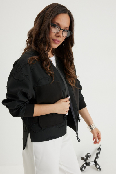 Брюки, бомбер Магия моды 2696 черный/молочный - фото 7