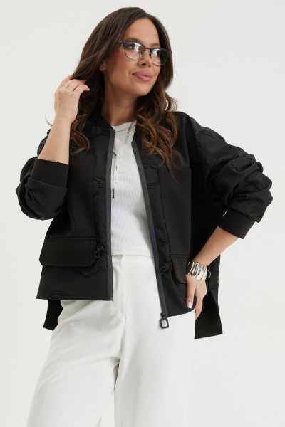 Брюки, бомбер Магия моды 2696 черный/молочный - фото 6