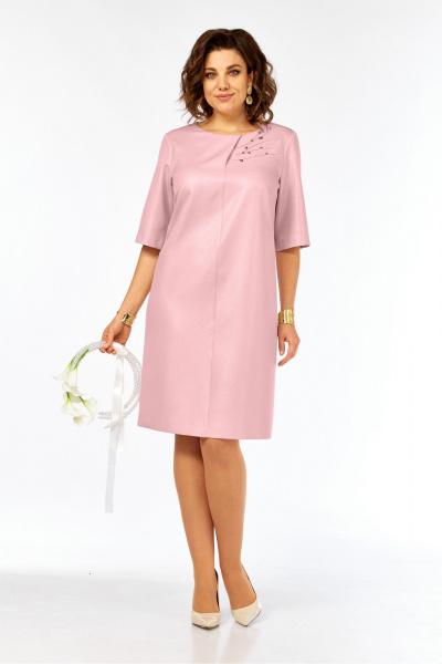Платье Ольга Стиль С-980 розовая-пудра - фото 2