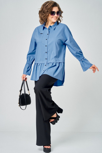 Блуза EVA GRANT 7080-1 голубой - фото 16